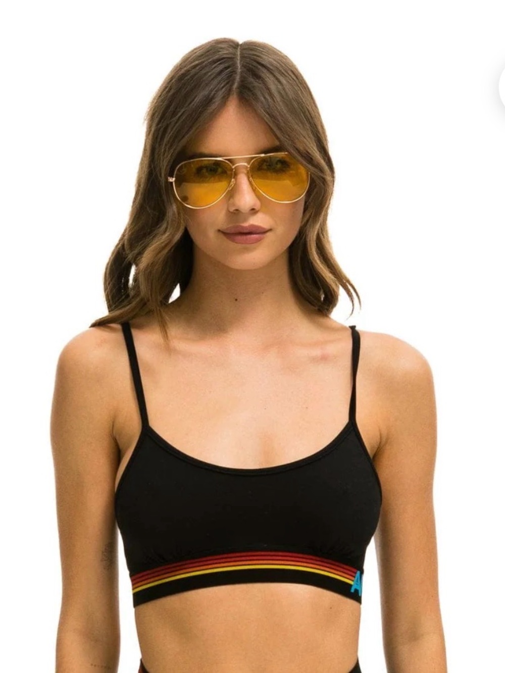 Aviator Nation LOGO ADJUSTABLE BRALETTE - BLACK -Size S - Retail‎ $112.00